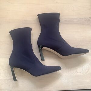 Stuart Weitzman navy blue sock boot